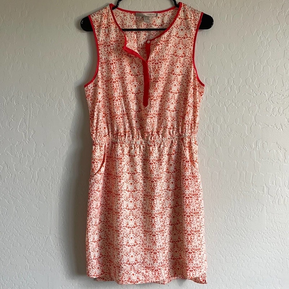 Forever 21 medium sleeveless dress with pockets - orange & white - new cond. - Picture 1 of 7